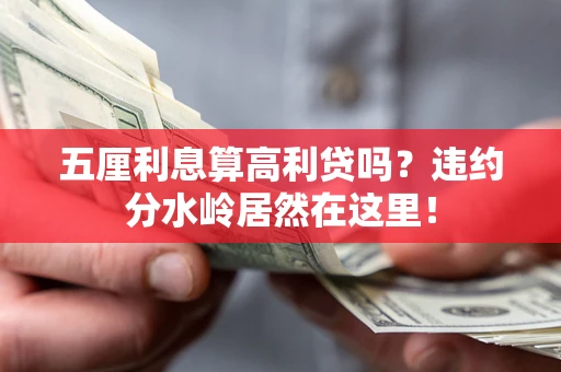 济南五厘利息算高利贷吗？违约分水岭居然在这里！