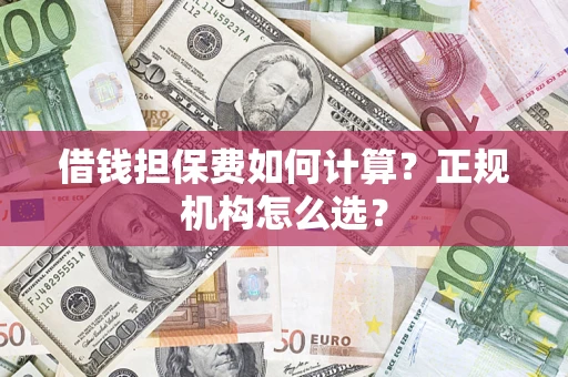 济南借钱担保费如何计算？正规机构怎么选？